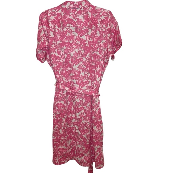 Foxcroft floral dress Pink and White wrinkle free size 16 - Picture 2 of 12